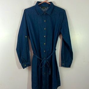 Chic connection, xl, belted “Denim” dress